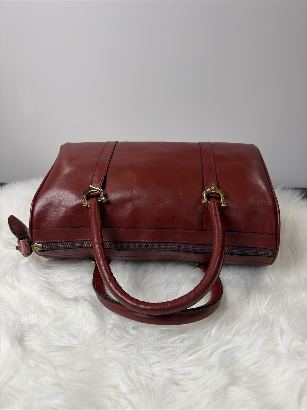 Cartier Must de Cartier Bordeaux Leather Boston Bag - Picture 16 of 16